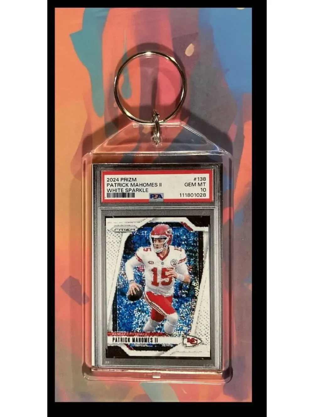 2994 Patrick Mahomes 2024 Panini Prizm Sparkle Custom Keychain